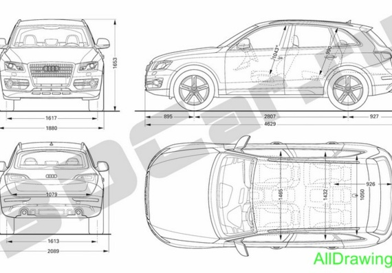 Audi Q5 (2008) (Ауди Q5 (2008)) - чертежи (рисунки) автомобиля